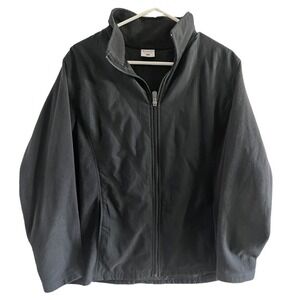Columbia Women's Fleece Sleeves Full Zip Black Jacket 1X Runs Small See Specs